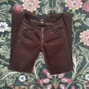 LOFT Corduroy Modern Boot Cut Pants in Rich Brown